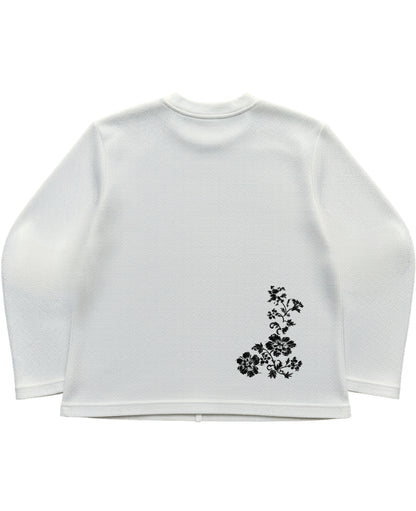 Off-white waffle knit oversized full-sleeve Back Design