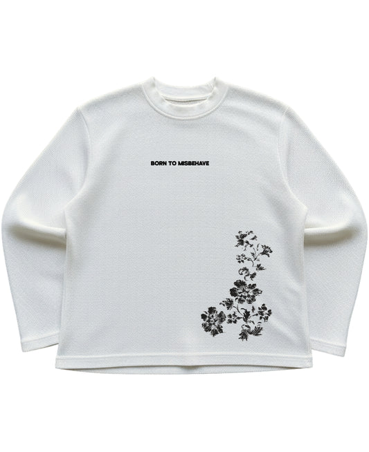 Off-white waffle knit oversized full-sleeve Front Design