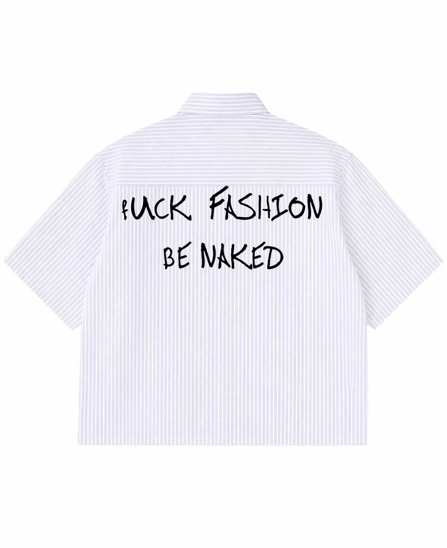 Blue Striped Oxford Boxy Shirt Back Design