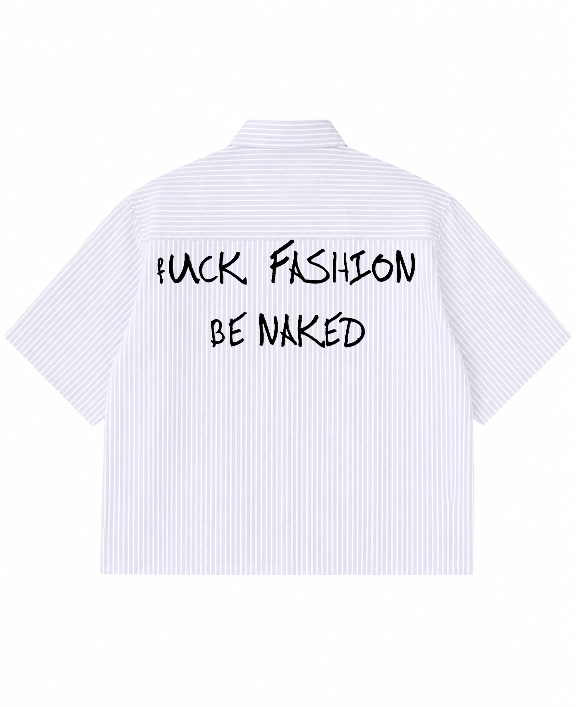 Blue Striped Oxford Boxy Shirt Back Design
