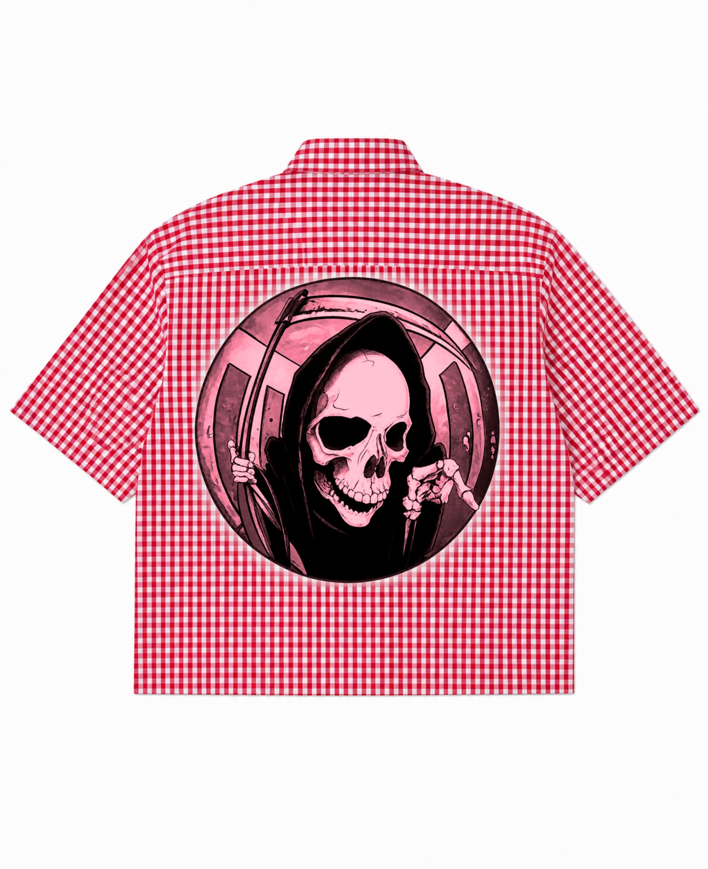 Red Picnic Oxford Boxy Shirt Back Design