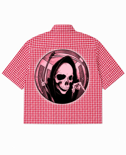 Red Picnic Oxford Boxy Shirt Back Design