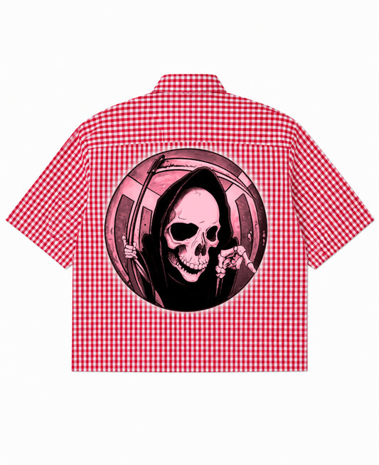 Red Picnic Oxford Boxy Shirt Back Design