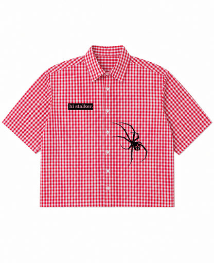 Red Picnic Oxford Boxy Shirt Front Design