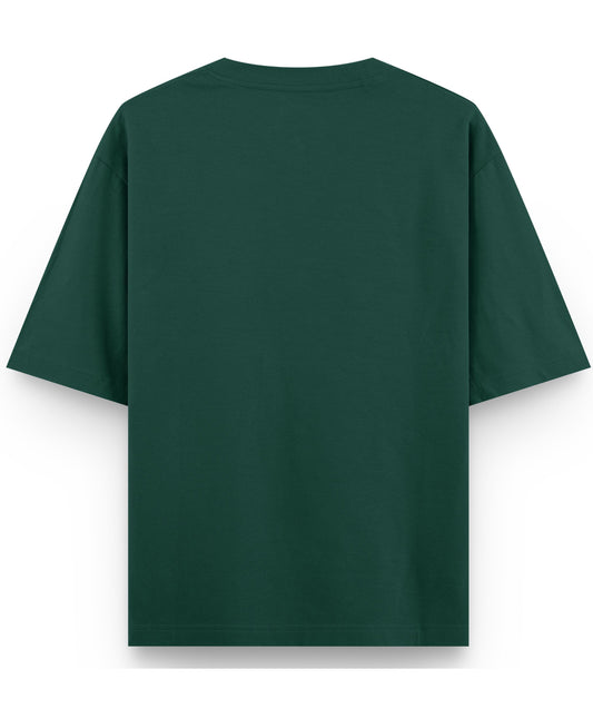 Bottle Green Oversized T-Shirt Back Design