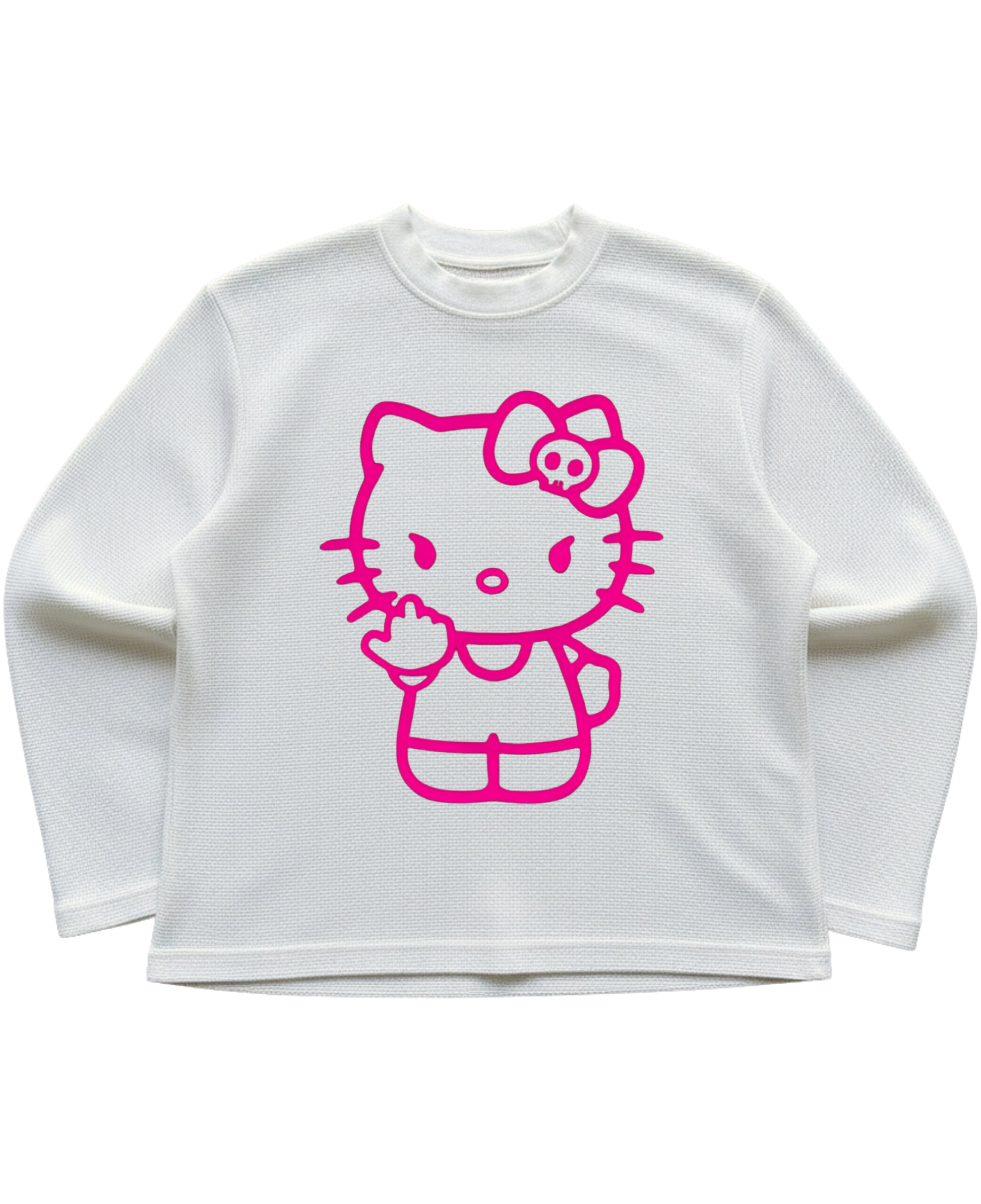 Off-white waffle knit oversized full-sleeve Front Design