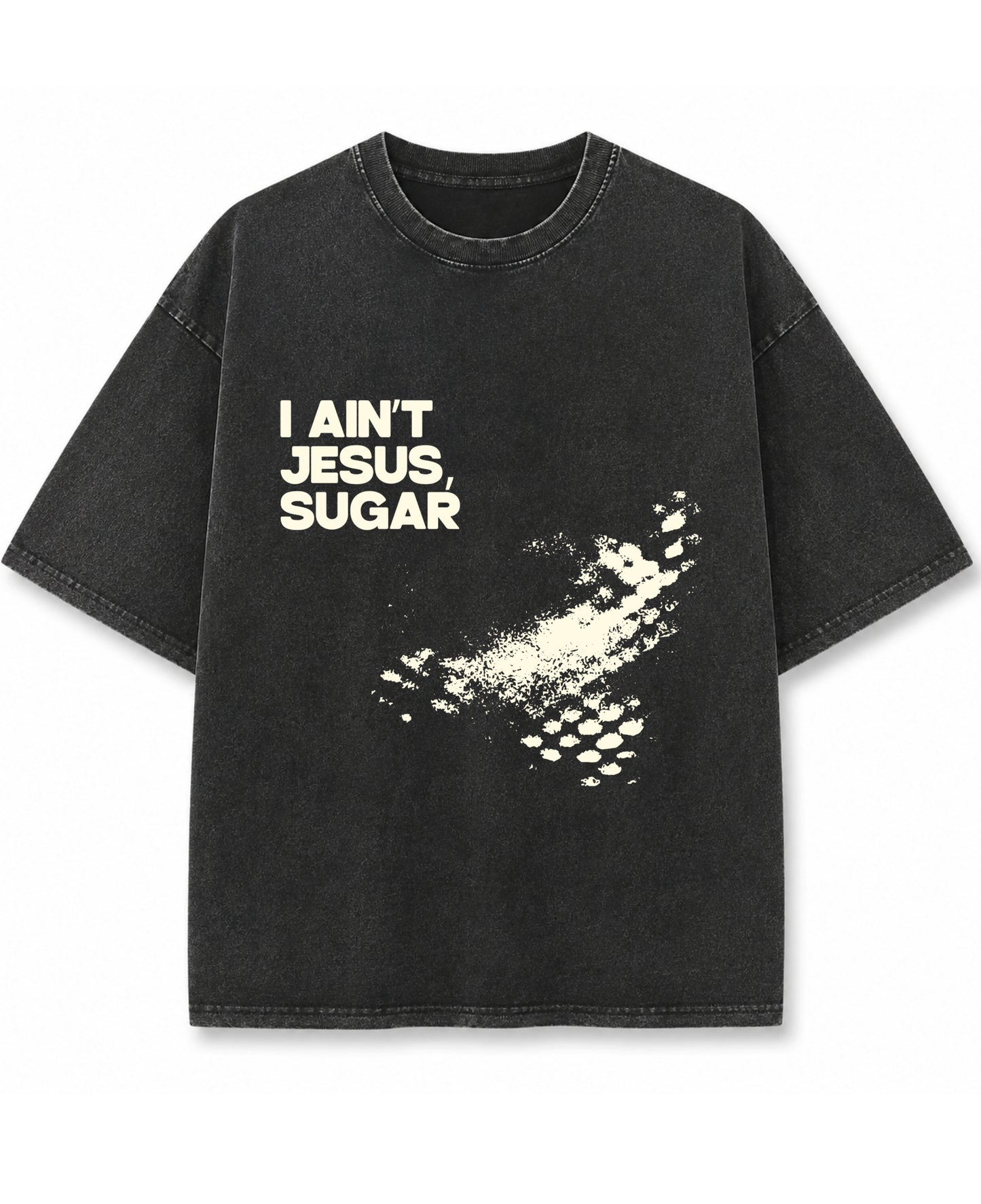 Vintage Fade Wash Oversized T-shirt Front Design