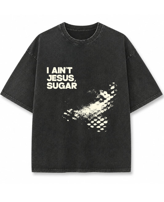 Vintage Fade Wash Oversized T-shirt Front Design