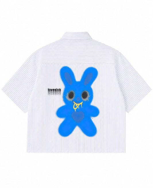 Blue Striped Oxford Boxy Shirt Back Design