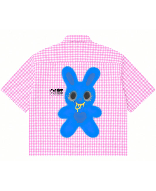 Pink Gingham Oxford Boxy Shirt Back Design