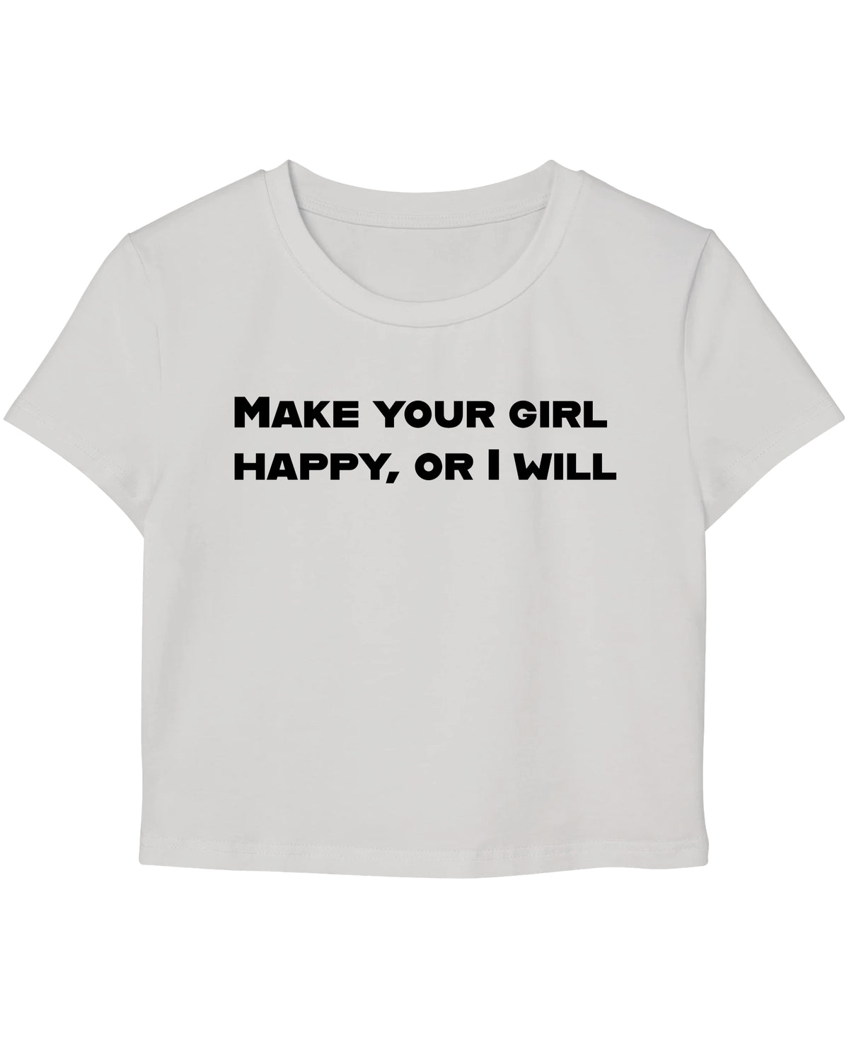 White Baby Tee Front Design