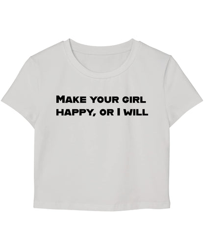 White Baby Tee Front Design