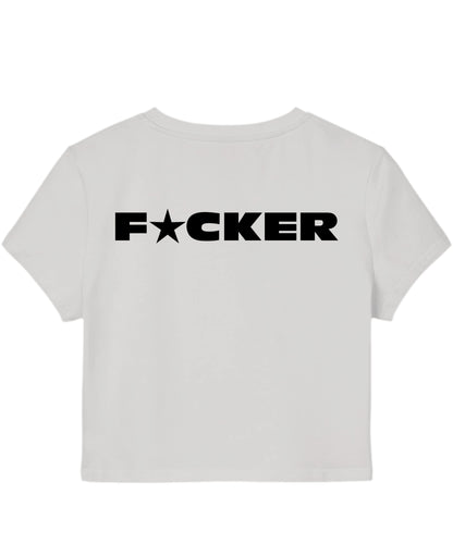 White Baby Tee Back Design