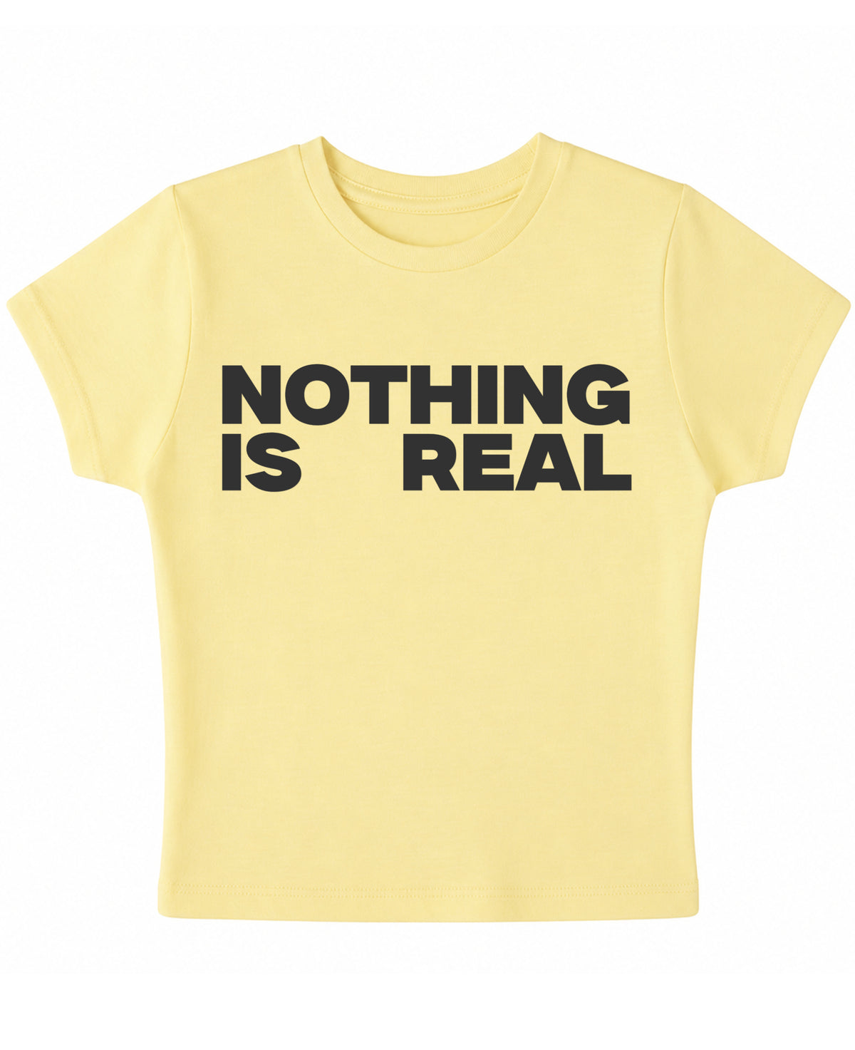 Butter Yellow Baby Tee Front Design