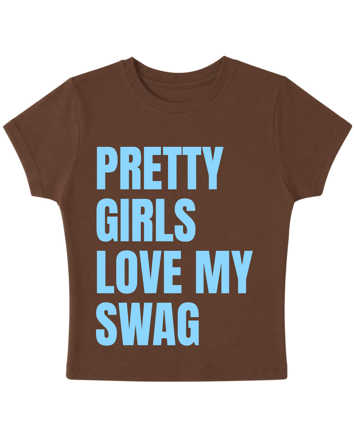 Mousse Brown Baby Tee Front Design