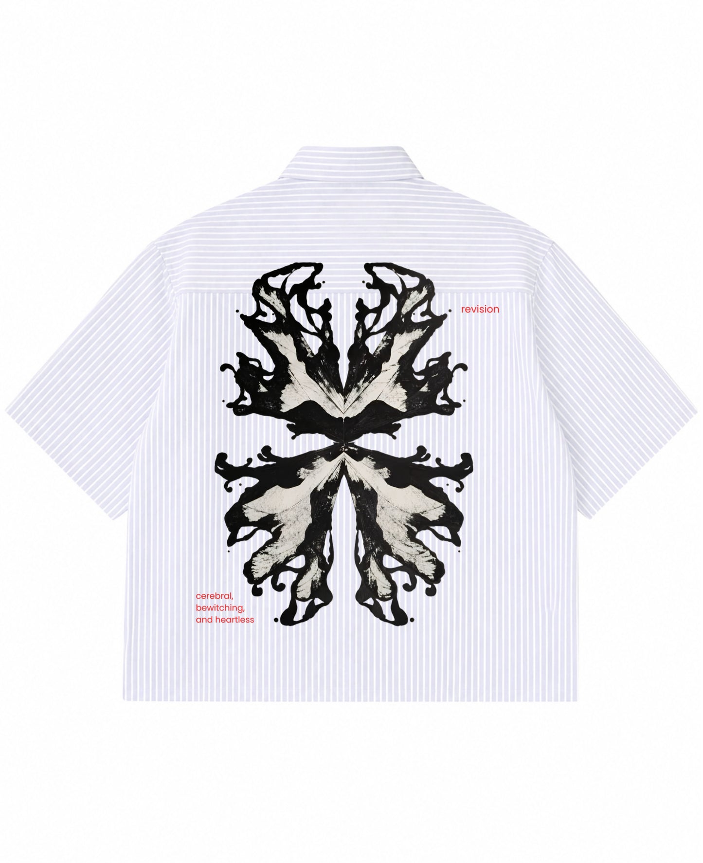 Blue Striped Oxford Boxy Shirt Back Design