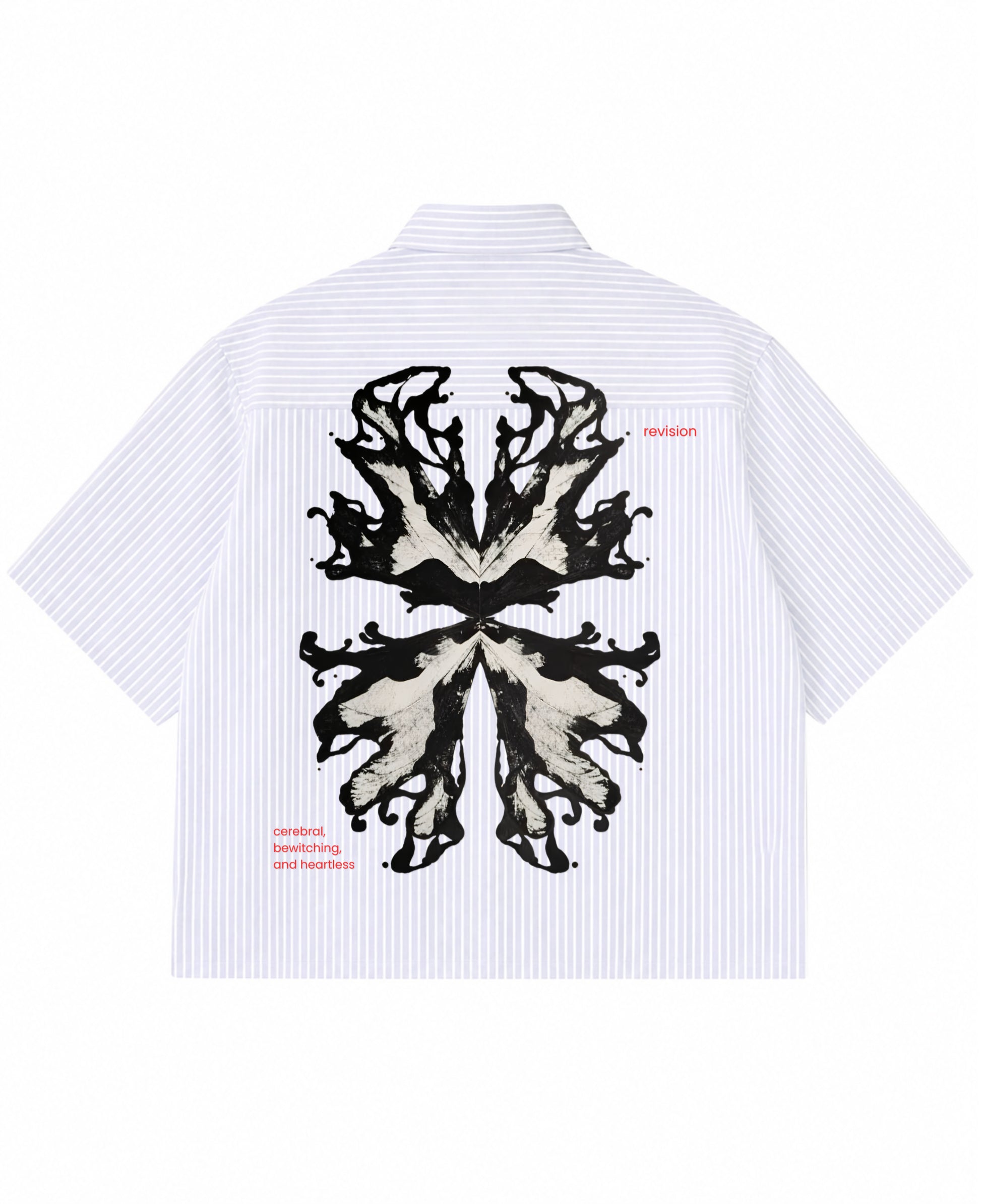 Blue Striped Oxford Boxy Shirt Back Design