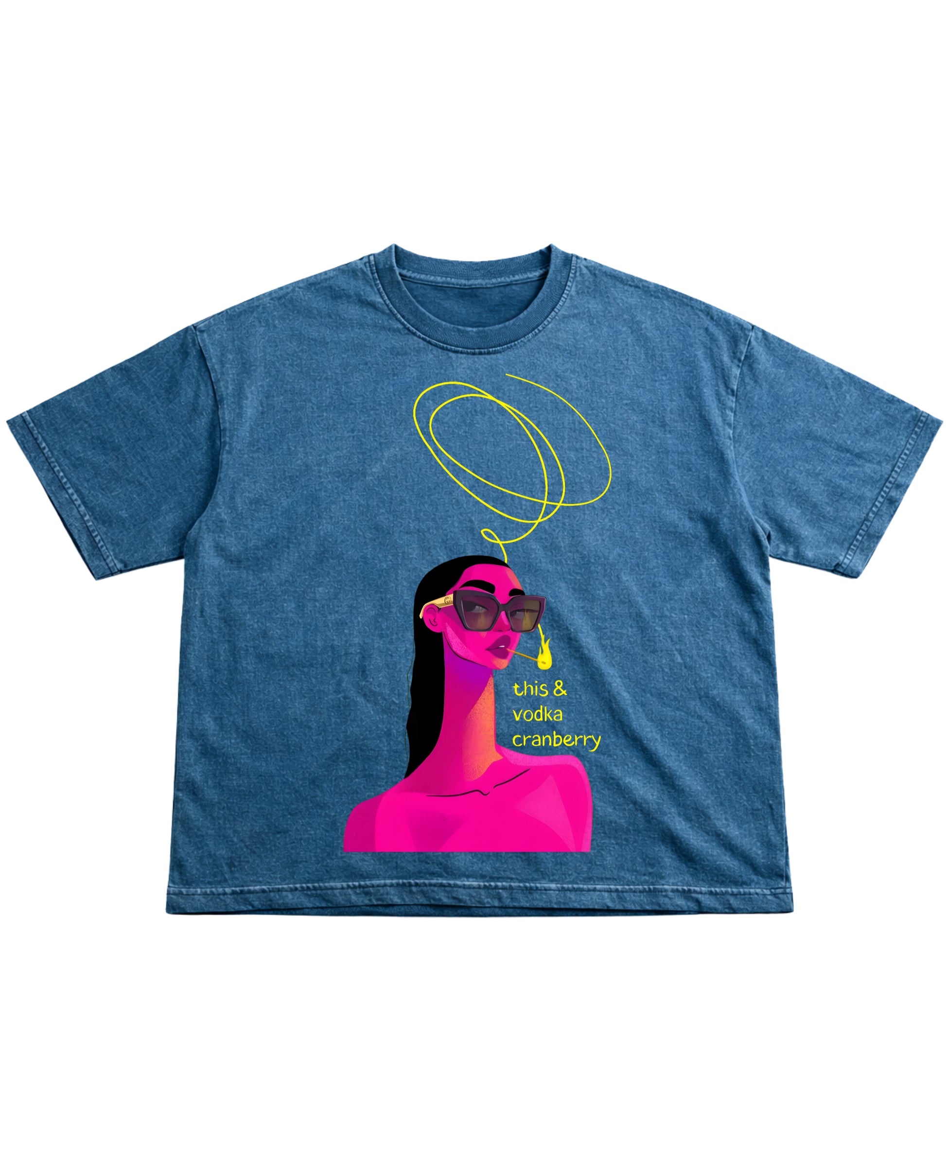 Denim Wash Boxy Fit T-shirt Front Design