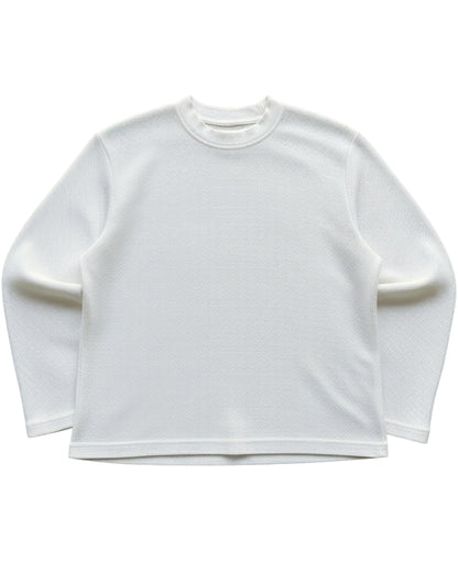 Off-white waffle knit oversized full-sleeve Front Design