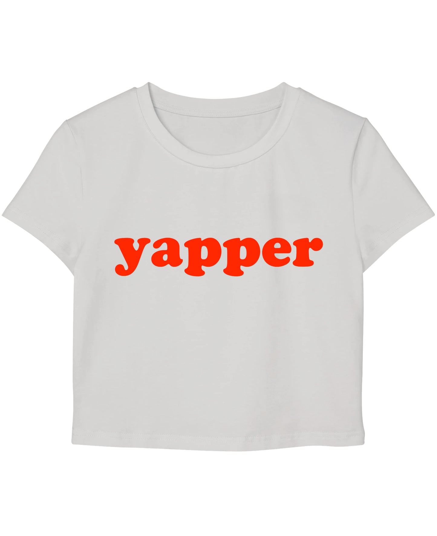 White Baby Tee Front Design