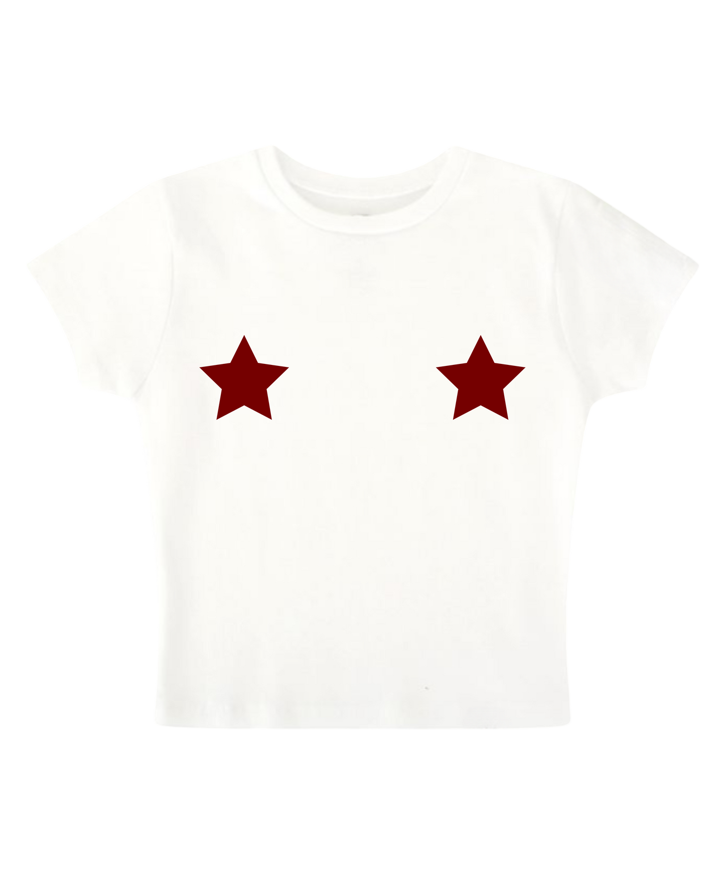 red stars - White Baby Tee