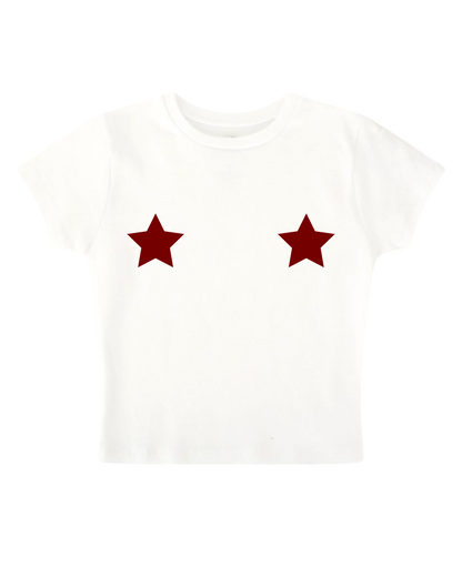 RED STARS BABY TEE (WHITE)