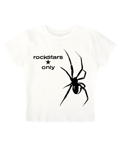 Rockstars Only White Baby Tee