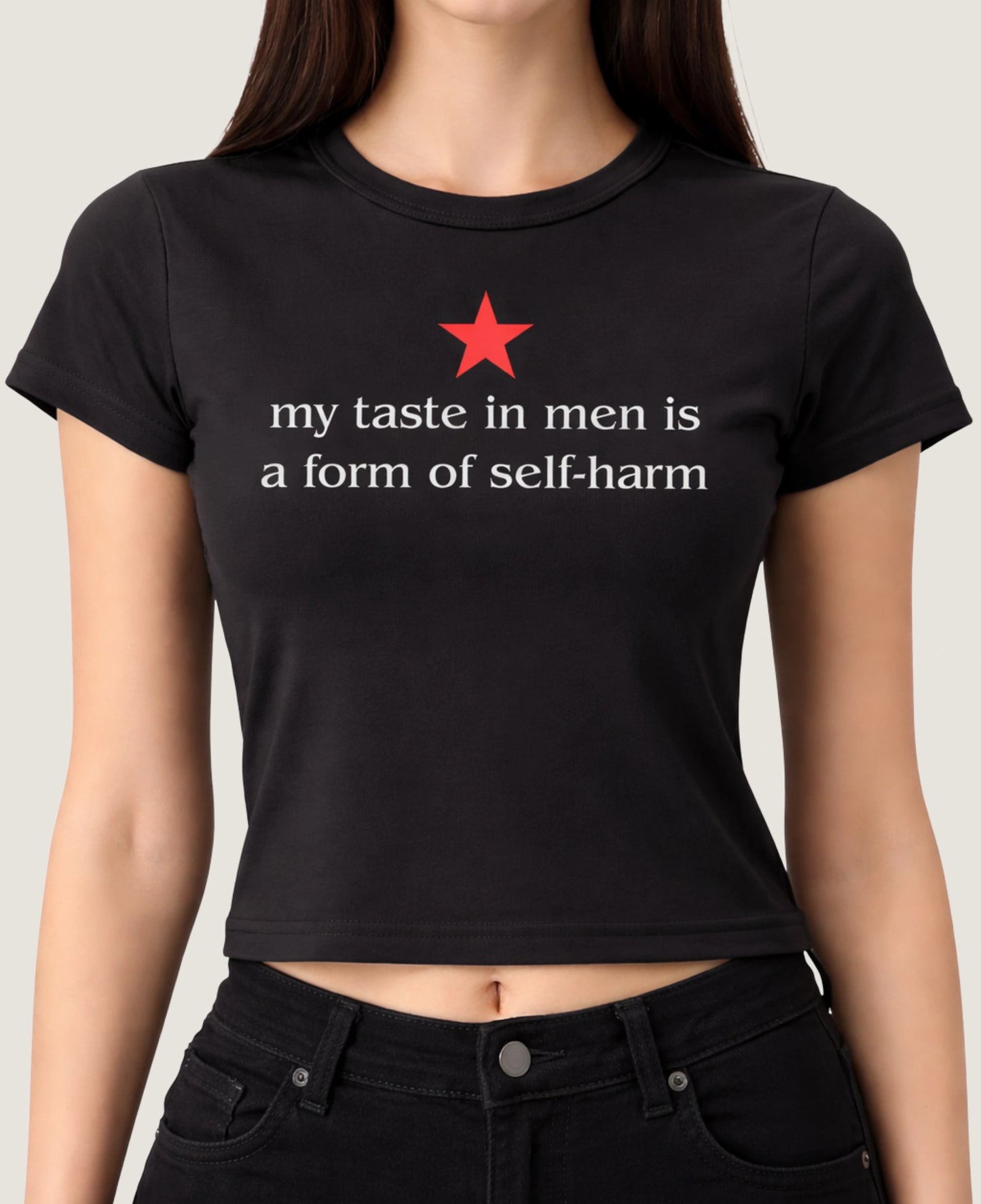 My taste in men is a form of self-harm - Black Baby Tee