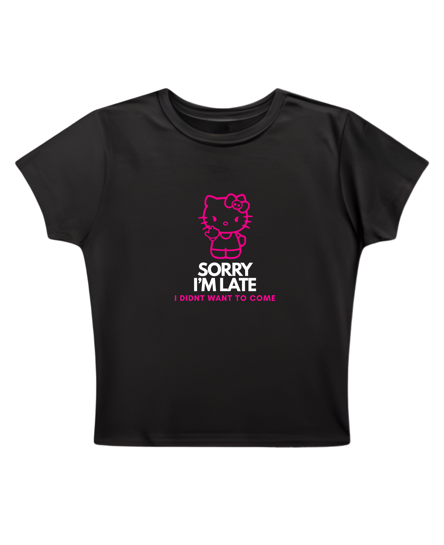Sorry I'm Late - Black Baby Tee