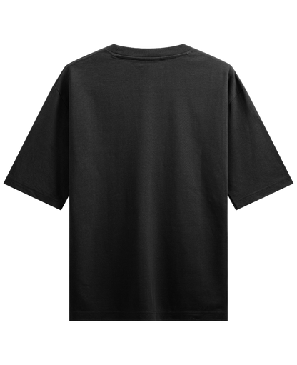 Thanks, it's the trauma and the greens - Black Oversized Tee (French Terry)