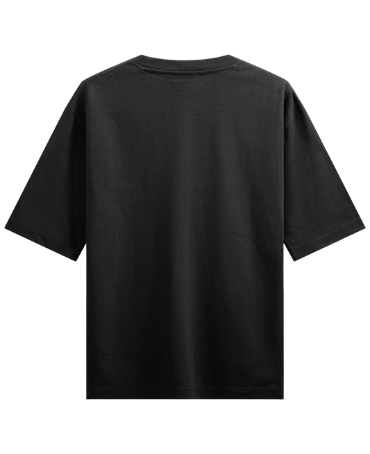 Thanks, it's the trauma and the greens - Black Oversized Tee (French Terry)